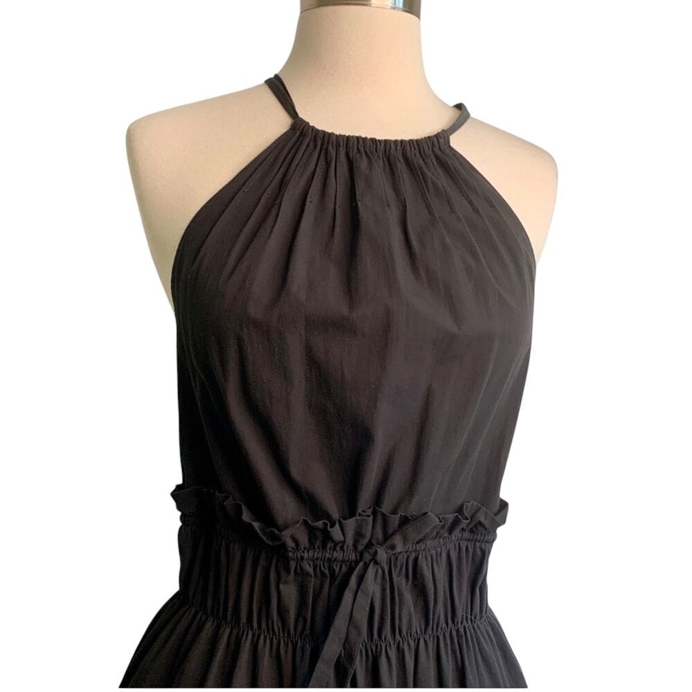 Zara Trafaluc Black Halter Open Back Cutout Midi Dress Small - Picture 4 of 16
